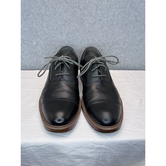Perry Ellis Portfolio Style Jess Black Leather Cap Toe Lace Up Oxford Shoes Sz11 - Picture 2 of 7